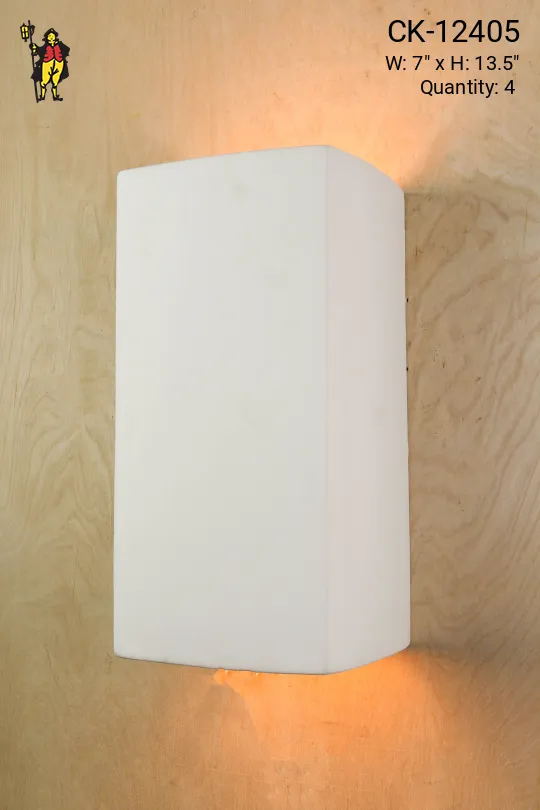 White Ceramic Box Up-Down Wall Sconce