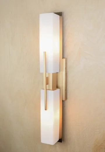 Contemporary Two Light Glass Wall Sconce