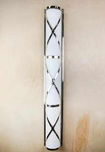 3' Polished Nickel Frosted Glass Wall Sconce