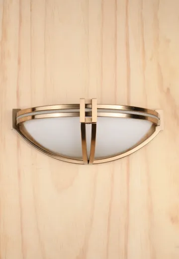 Antique Brass & Glass Pocket Sconce