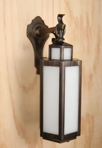 Bronze Frosted Glass Wall Lantern