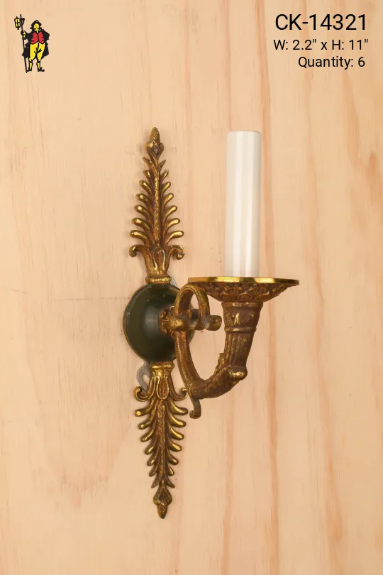 Brass Single Candle Wall Sconce
