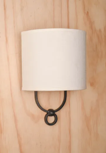 Round Fabric Shaded Wall Scone