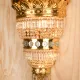 Oversize Brass & Crystal Two Tiered Wall Sconce #0