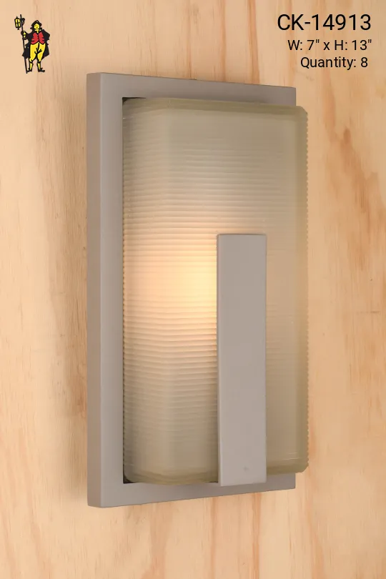 Gray Outdoor Glass Wall Sconce