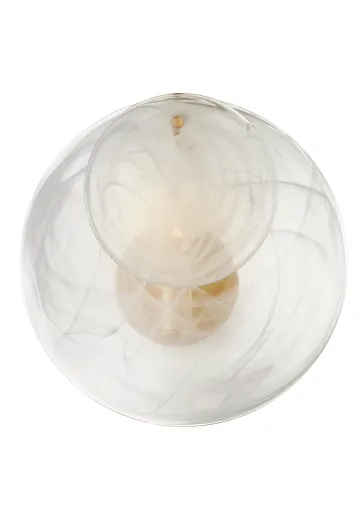 12" White Strie Glass One Light Wall Sconce