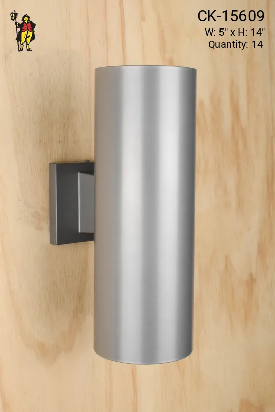 Gray Two Light Up-Down Can Light Wall Sconce