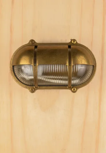 Distressed Brass Bulkhead Wall Sconce