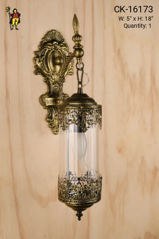 Distressed Brass Single Light Hanging Lantern