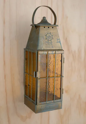 Nautical Wall Lantern w/Amber Glass