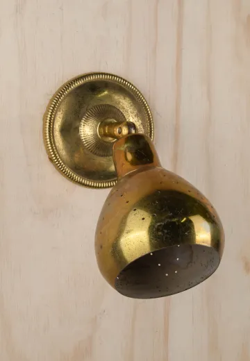 Distressed Brass Mid Century Spot Light Wall Sconce