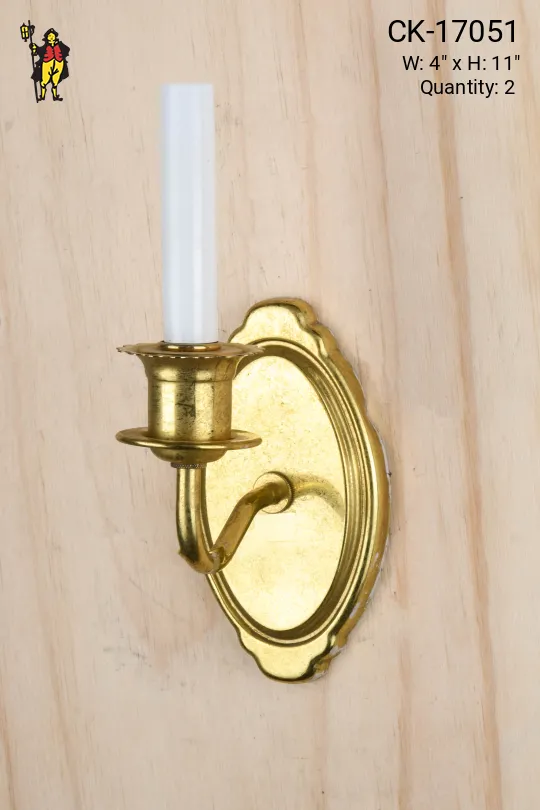 Polished Brass Single Candle Wall Sconce
