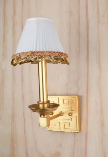 Brass Geometric Backplate Single Candle Wall Sconce