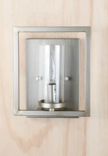 Nickel Square One Light Wall Sconce