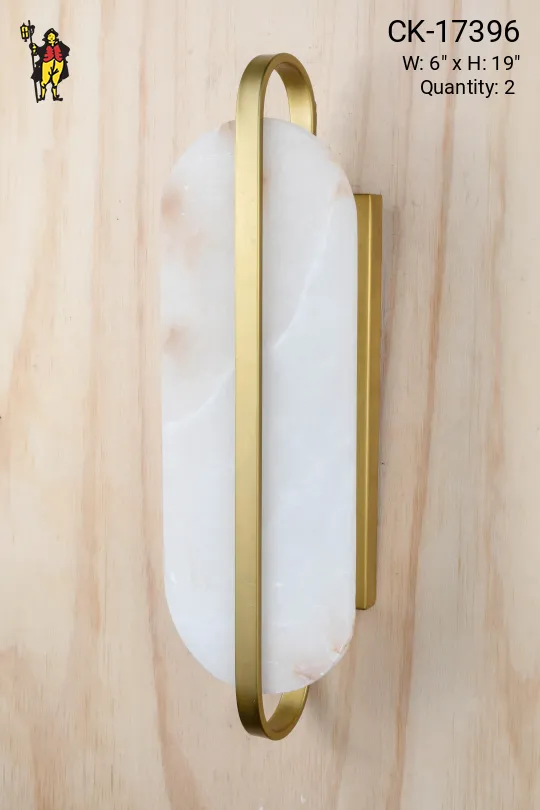Brass & Marble Two Light Wall Sconce