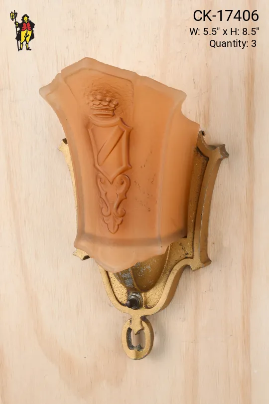 Gothic Amber Glass Shaded Pocket Sconce