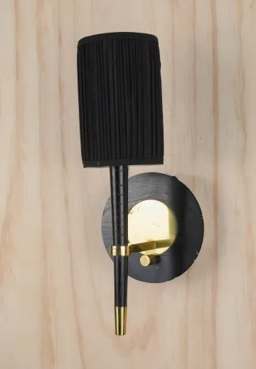 Black & Brass Single Light Wall Scone
