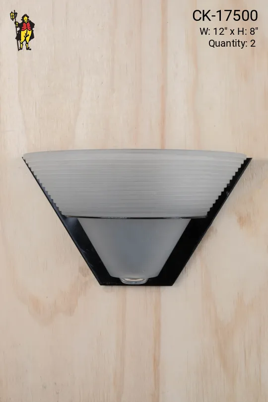 Black & Glass Ribbed Bowl Pocket Sconce