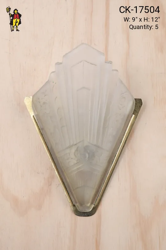 Brass & Molded Glass Deco Pocket Sconce