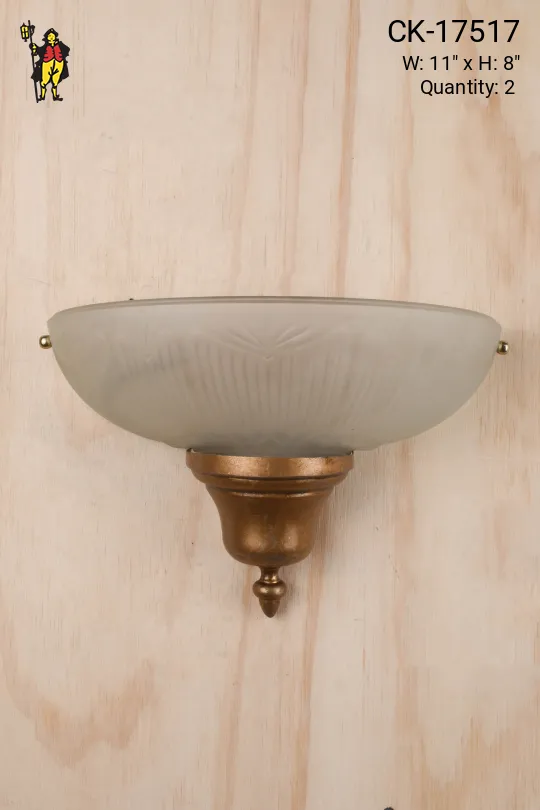 Antique Brass & Molded Glass Wall Sconce