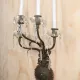 Antique Brass Tall Four Candle Wall Sconce w/Crystal Drops #0