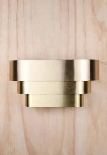 Polished Brass Rectangular Ring Wall Sconce