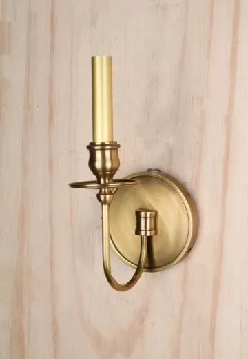 Satin Brass Single Candle Wall Sconce