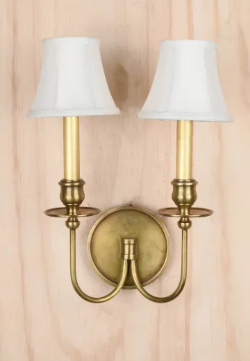 Satin Brass Two Candle Wall Sconce