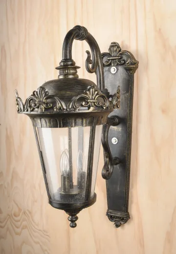 Bronze Three Candle Oversize Wall Lantern