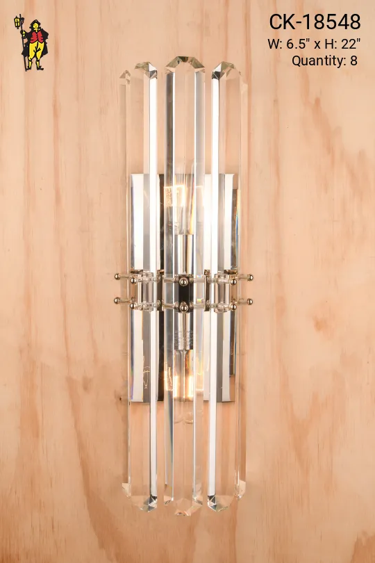 Cut Crystal & Polished Nickel Wall Sconce