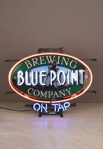 Neon Blue Point Brewing Company Sign