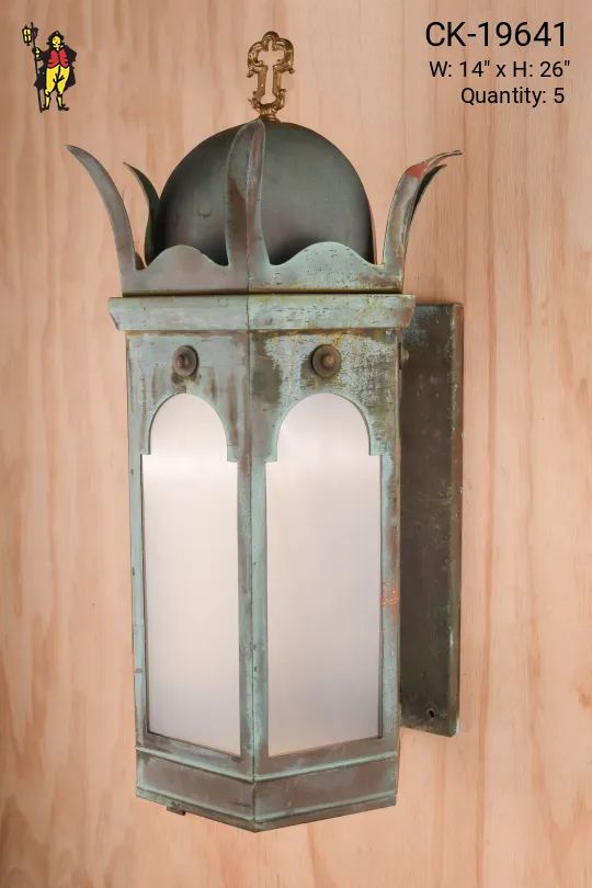 Oversize Distressed Gothic Wall Lantern