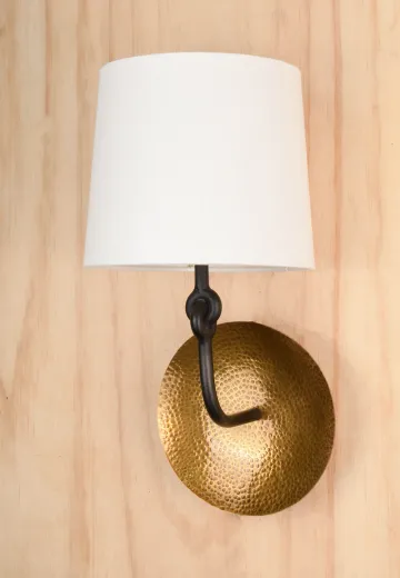 Brass & Black One Light Wall Sconce