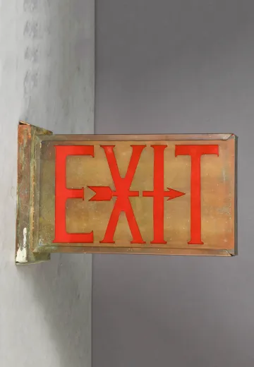 Distressed Metal Vintage Two Sided Wall Mounted Exit Sign