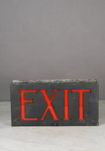 Distressed Metal Vintage Single Sided Wall Mounted Exit Sign