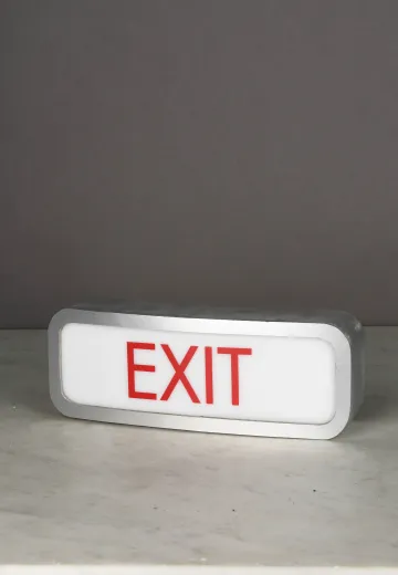 Metal Single Sided Curved Exit Sign
