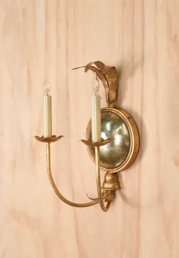 Two Light Brass Traditional Wall Sconce