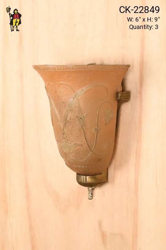 Orange Molded Glass Pocket Sconce