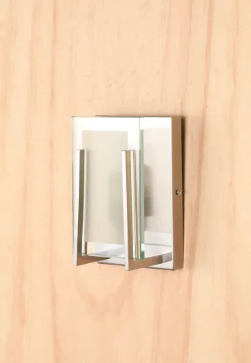 Small Nickel & Glass Wall Sconce
