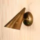 Pierced Antique Brass Mid Century Bullet Reflector Directional Wall Sconce #0