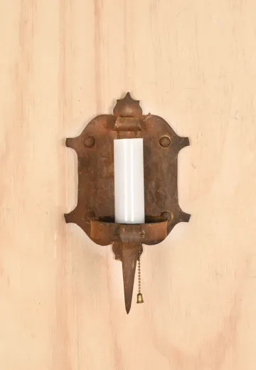 Wrought Iron Gothic Single Candle Wall Sconce