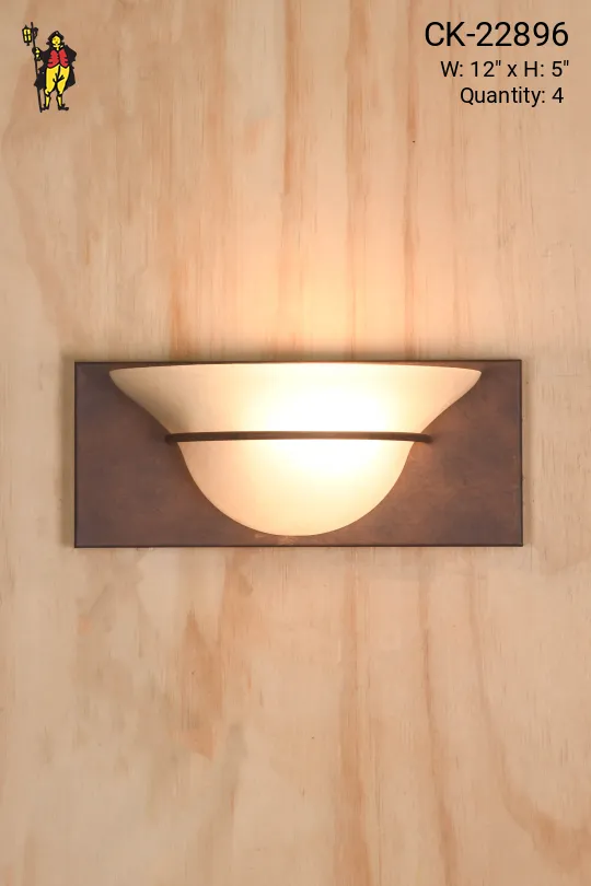 Bronze & Glass Pocket Wall Sconce