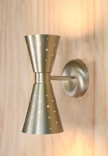 Pierced Brushed Nickel Up-Down Wall Sconce