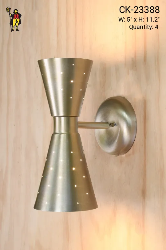 Pierced Brushed Nickel Up-Down Wall Sconce