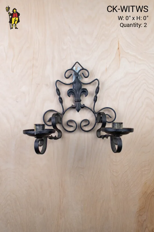 Two Light Wrought Iron Candle Holder
