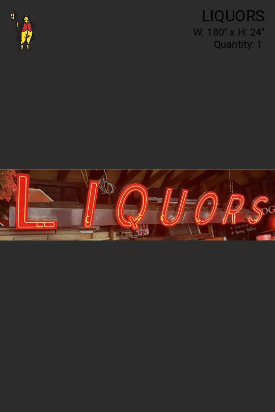 15' "Liquors" Neon Sign