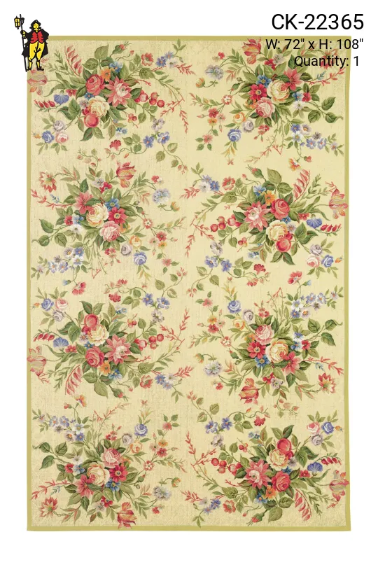 Transitional Multicolor Floral Needlepoint Area Rug (6' x 9')