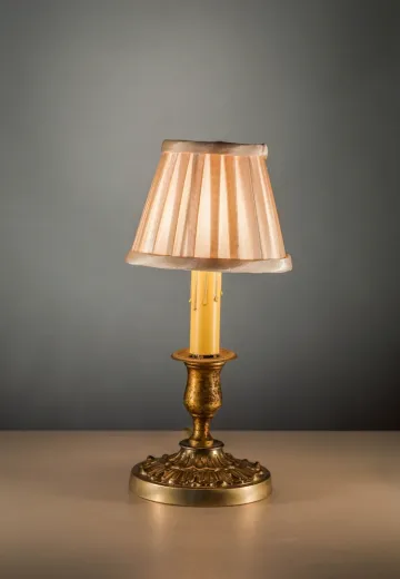 Antique Brass Candle Based Plug In Cafe Table Lamp - Candelabra