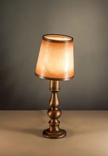 Antique Brass Plug In Cafe Table Lamp - Candelabra