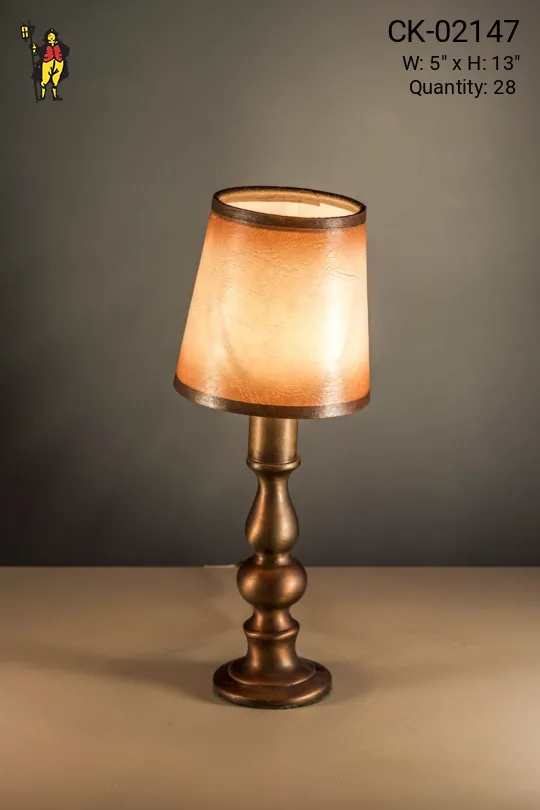 Antique Brass Plug In Cafe Table Lamp - Candelabra